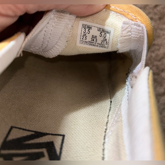 Vans Slip-On Cap Checkerboard Yolk Yellow/True White Sneakers 3.5 5 - Picture 6 of 6